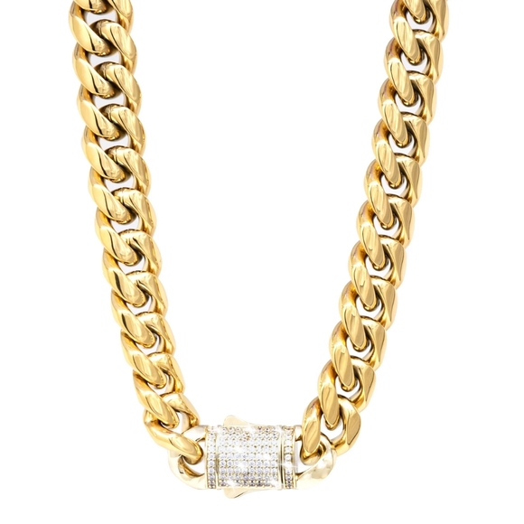 CUBAN LINK CHAIN ICED CLASP - Picture 1 of 7
